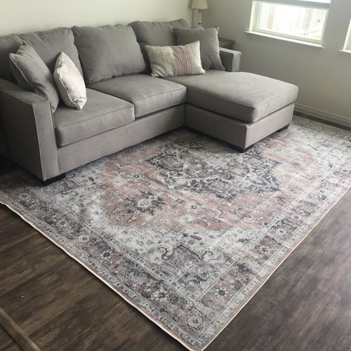 Customer photo review of Distressed Vintage Cezanne Blush Area Rug