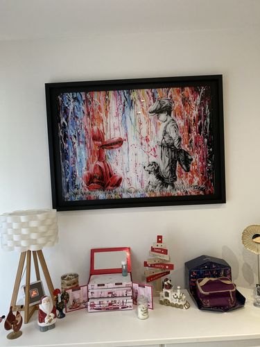 Customer photo review of "Young friends" #2 Édition Prestige sur Plexiglas - Encadrement caisse américaine
