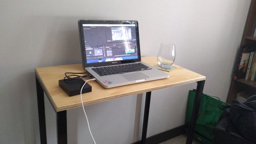 Customer photo review of Escritorio MIMA 70 x 40 Base Negra