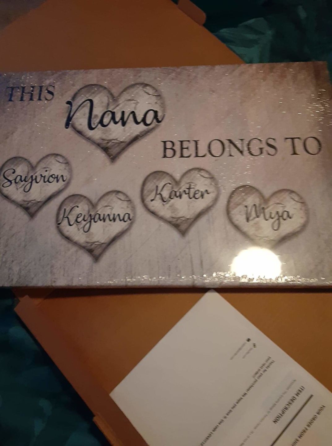 Customer photo review of Personalized "This Grandma Belongs To" Premium Canvas