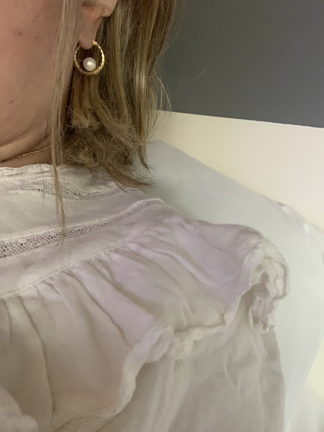 Customer photo review of Forever Pearl Hoops