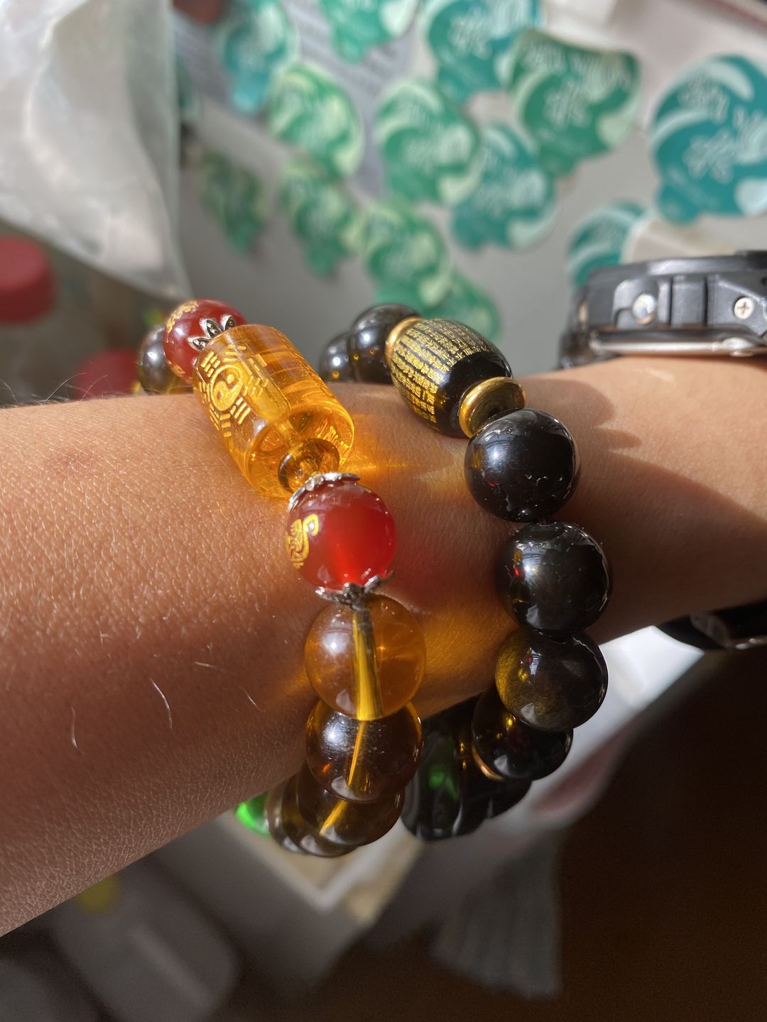 Customer photo review of Natural Gold Obsidian Double Pi Yao Wealth Bracelet
