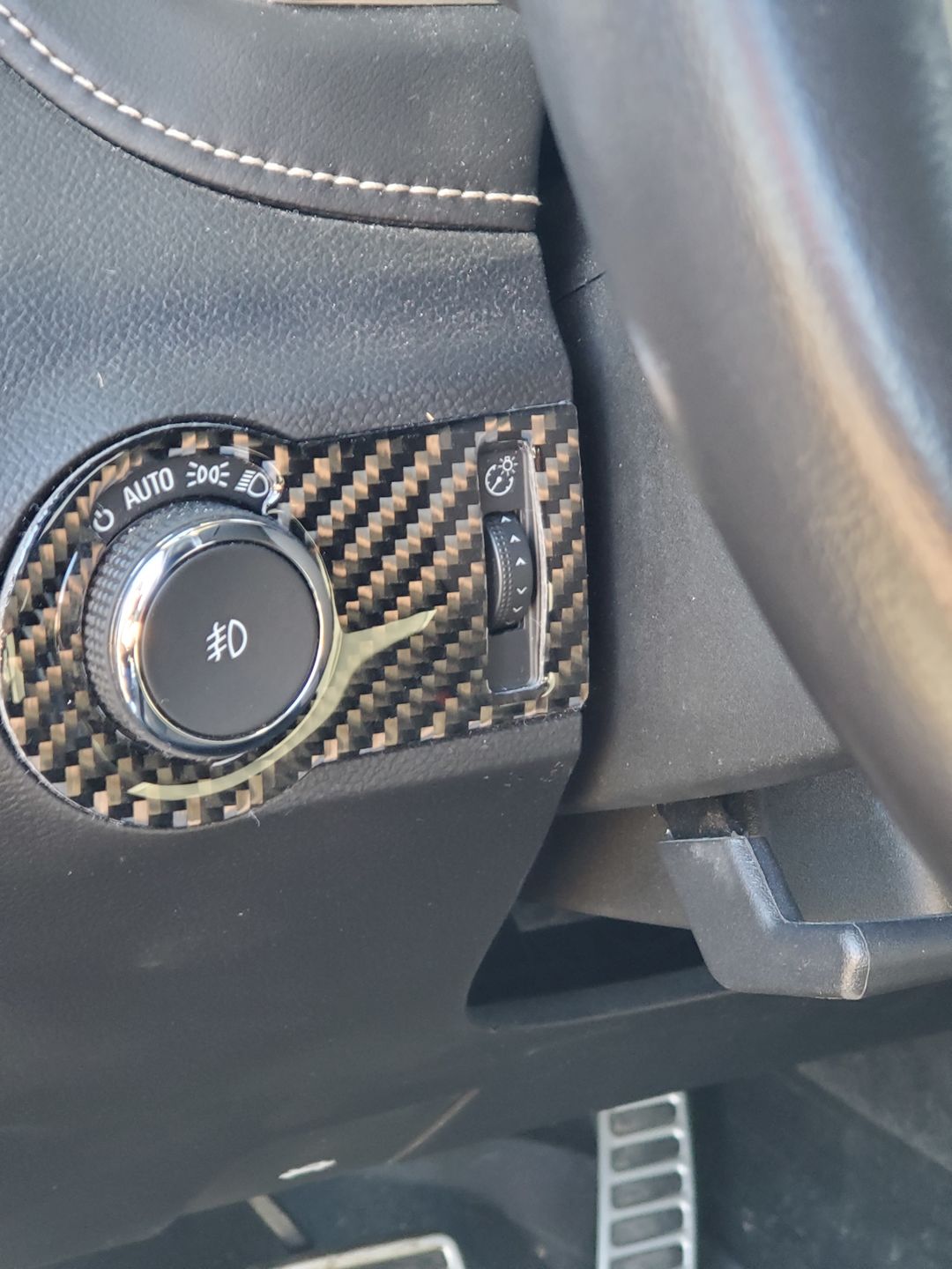 Customer photo review of Carbon Fiber Headlight Switch Button Panel Overlay for Chevrolet Camaro 2010-2015