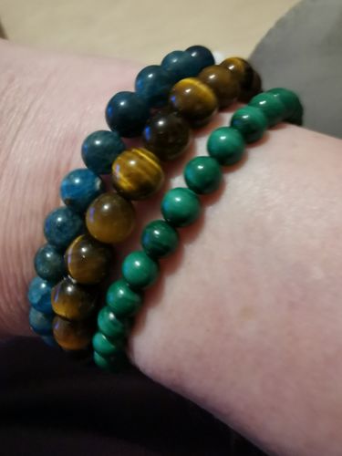 Customer photo review of BRACELET DUO OEIL DE TIGRE/OBSIDIENNE