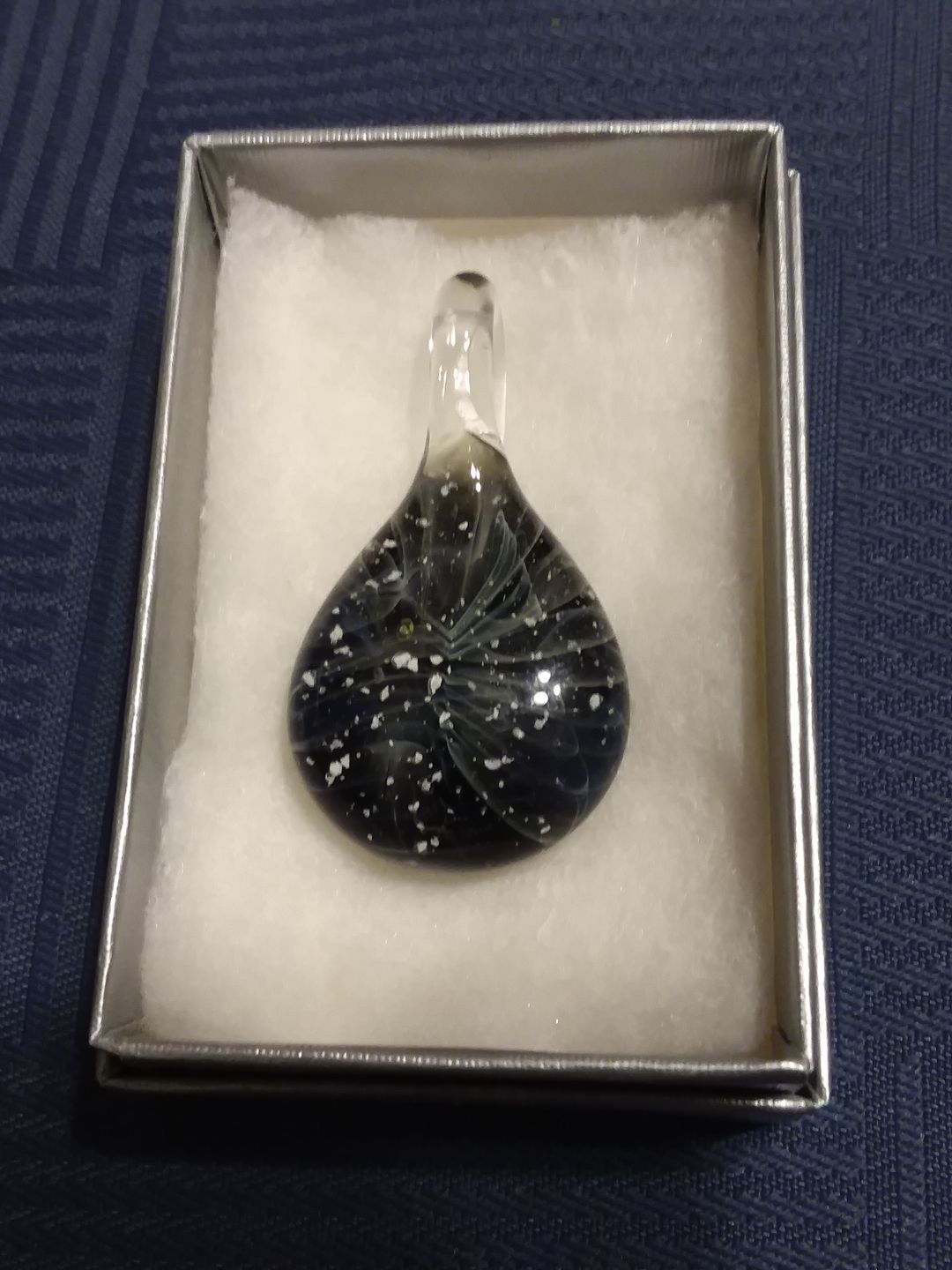 Customer photo review of Ghost Pendant with Infused Cremation Ashes