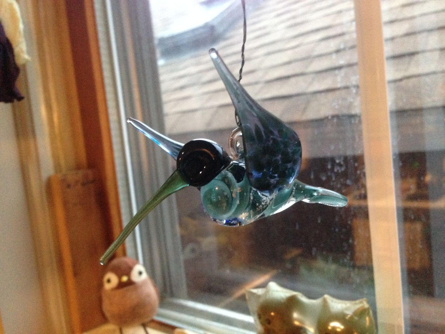 Customer photo review of Aqua Glass Hummingbird with Infused Ash