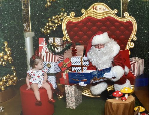 Customer photo review of CLEARANCE Floral Princess Romper & Matching Headband | White