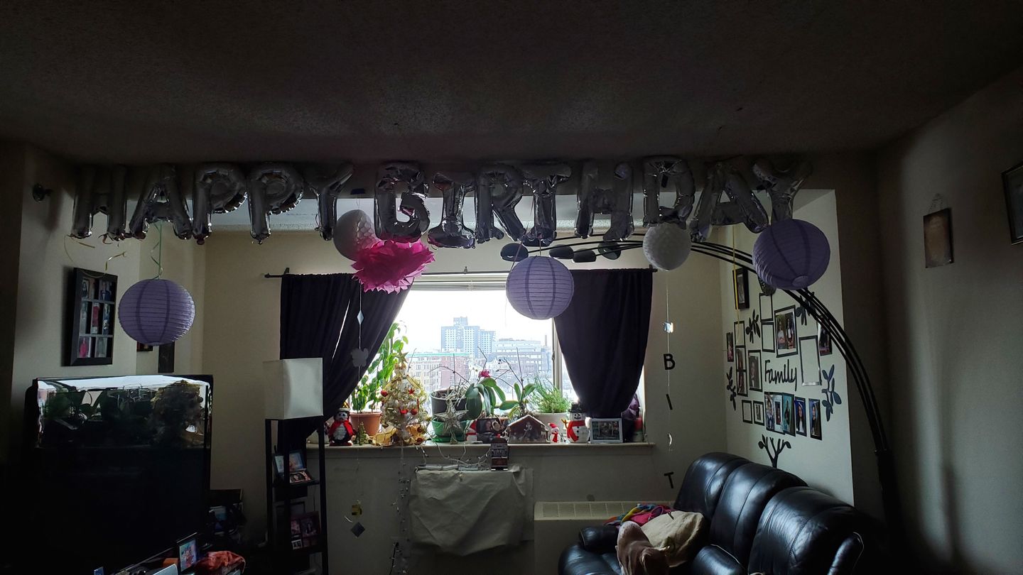 Customer photo review of 5 PACK | 12" Lavender Even Ribbing Round Paper Lanterns