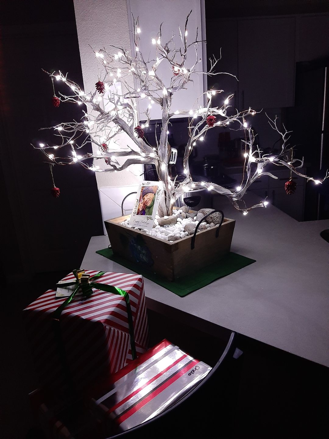 Customer photo review of 7.5 FT|20 LED Battery Operated Cool White Fairy String Lights With Copper Wire