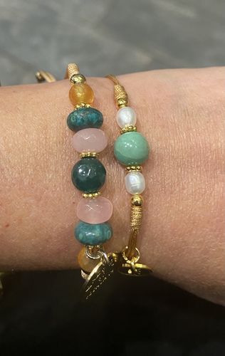 Customer photo review of Sisters Bracelet Green African Jasper FW