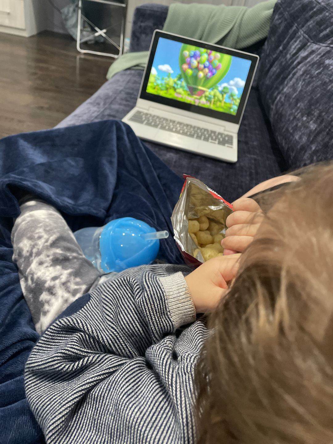 Customer photo review of BiggerBee Minky Throw Blanket Solid Navy **IN STOCK**
