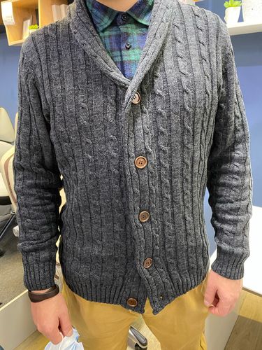 Customer photo review of 2020 New Fashion Brand Sweater Man Cardigan Thick Slim Fit Jumpers