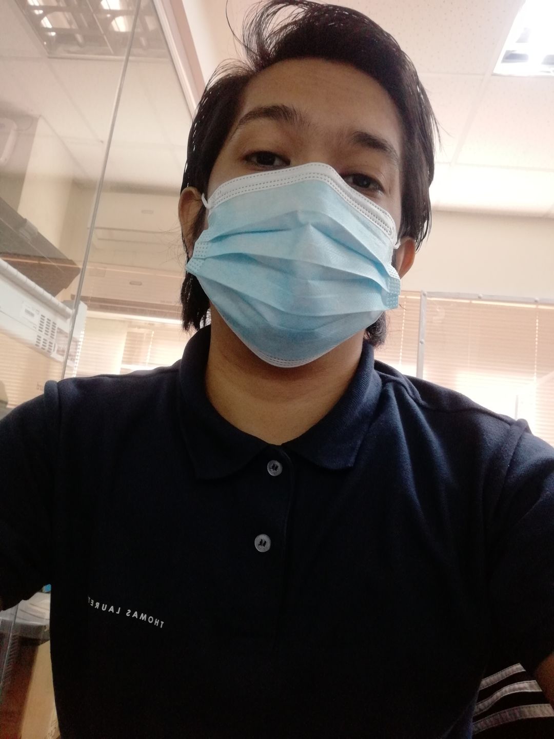 Customer photo review of Men's Thomas Laureti Navy Blue Polo Shirt