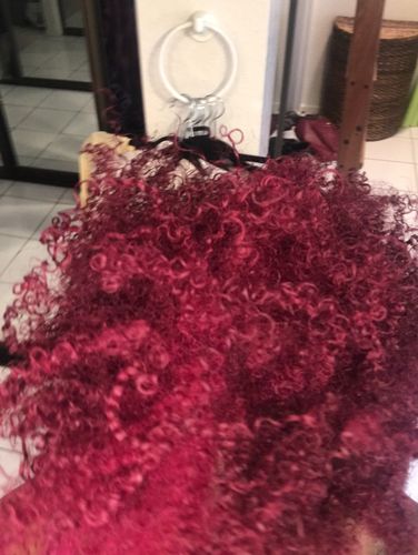 Customer photo review of Curly Hair Wash and Go System with Organic Jojoba Oil for Moisturizing Hair with Lavender Fragrance (Step 1 - 4)