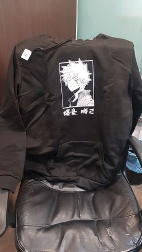 Customer photo review of Harajuku Style My Hero Academia Bakugou Hoodie