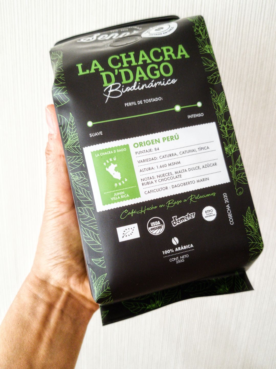 Customer photo review of Café de Perú - La Chacra D´Dago - Biodinámico & Orgánico