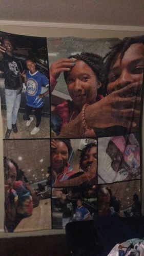 Customer photo review of PERSONALIZED PHOTO ALBUM BLANKET