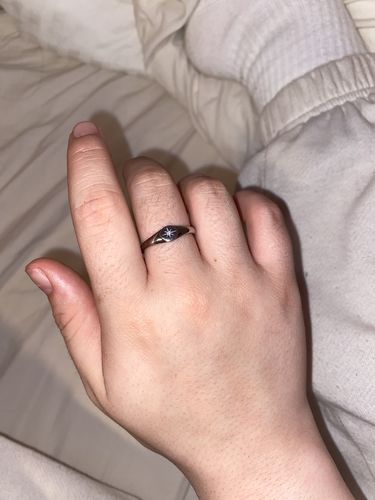 Customer photo review of Stainless Steel North Star Signet Ring