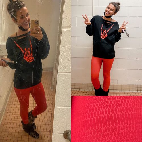 Customer photo review of 152 - Red Regret Wide Neck Hoodie