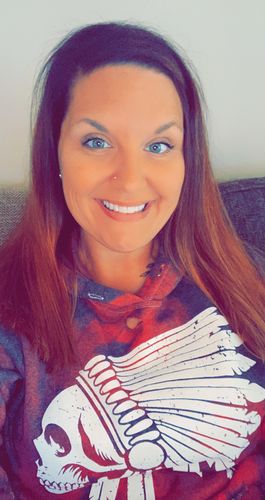 Customer photo review of 208 - Apache Red/Grey Crop Hoodie