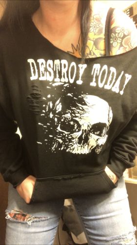 Customer photo review of #Destroy Wide Neck Hoodie - 028