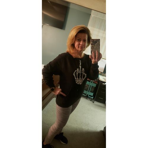 Customer photo review of 110 - FU Wide Neck Hoodie