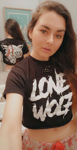Customer photo review of 34 - Blood Lone Wolf Crop Top