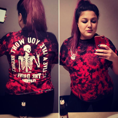 Customer photo review of 204 - Regret Black/Red Tee