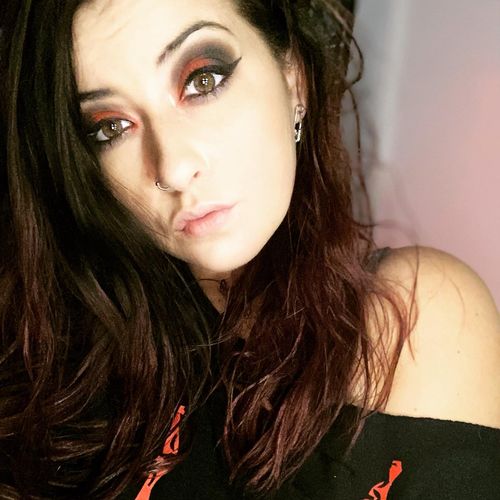 Customer photo review of 152 - Red Regret Wide Neck Hoodie