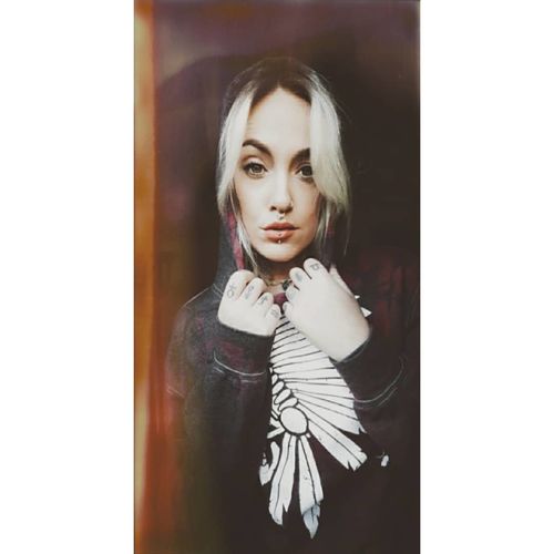 Customer photo review of 208 - Apache Red/Grey Crop Hoodie