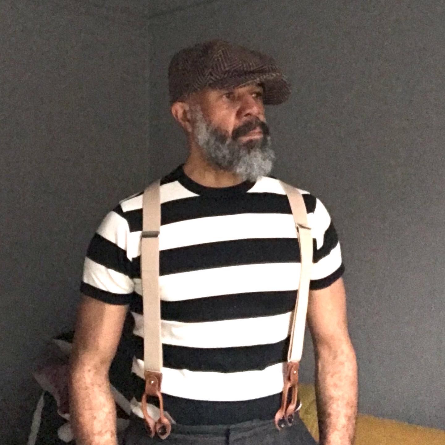 Customer photo review of Heavyweight Cotton Wide Striped T-Shirt - Black/White