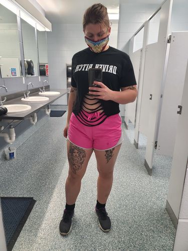 Customer photo review of 113- Bitch Belly Crop Top