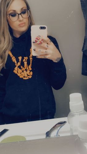 Customer photo review of Orange Regret Hoodie