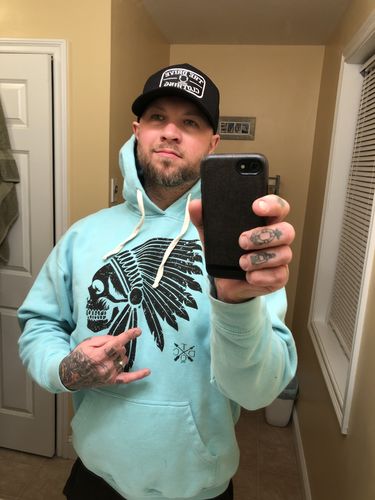 Customer photo review of 13- Apache Hoodie - Puris Blue