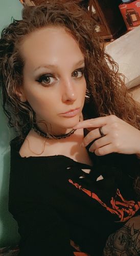 Customer photo review of 152 - Red Regret Wide Neck Hoodie