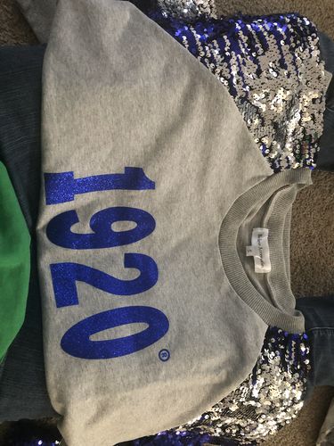 Customer photo review of Ombre Sequins Sleeve 1920 Sweatshirt- New Arrival