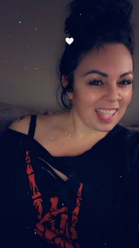 Customer photo review of 152 - Red Regret Wide Neck Hoodie