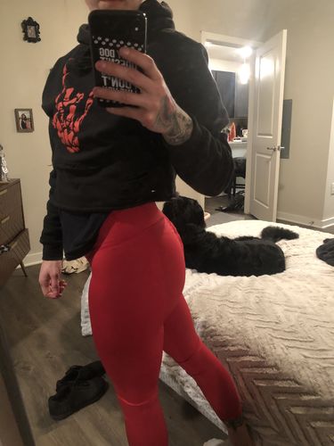 Customer photo review of 147 - Red Regret Hoodie Crop Top