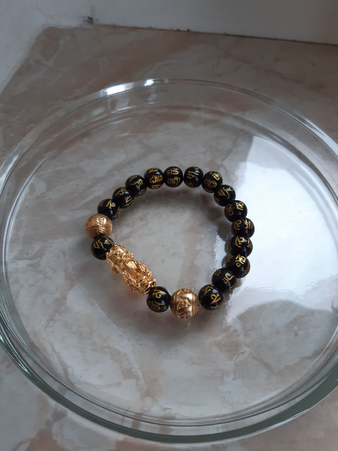 Customer photo review of Feng Shui Schwarzes Obsidian Glücks Armband