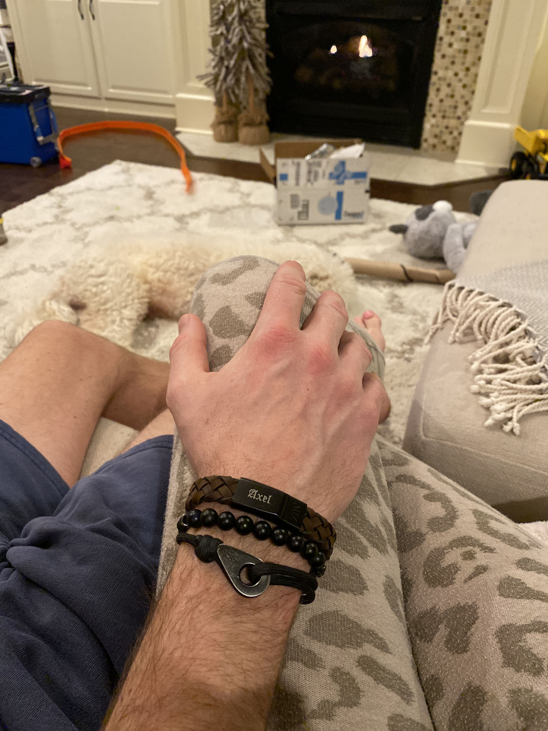 Customer photo review of Dark Brown Italian Leather Steel Clasp Engravable Bracelet
