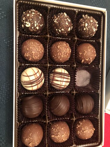 Customer photo review of Chocolate Dipped & Drizzled Fresh Strawberries and Fruits