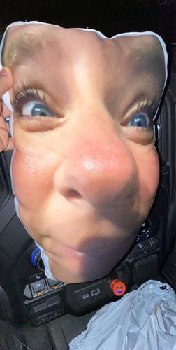 Customer photo review of Create A Custom Face Pillow