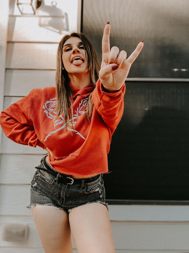 Customer photo review of 122 - Dead Rose Crop Hoodie