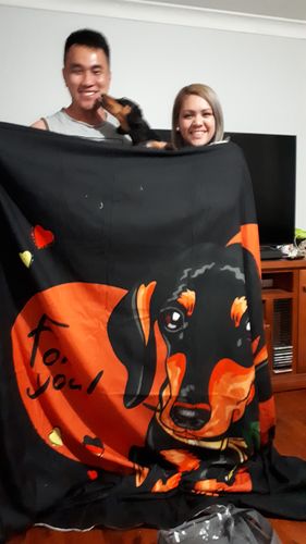 Customer photo review of Love Of Dachshund Bedding Set
