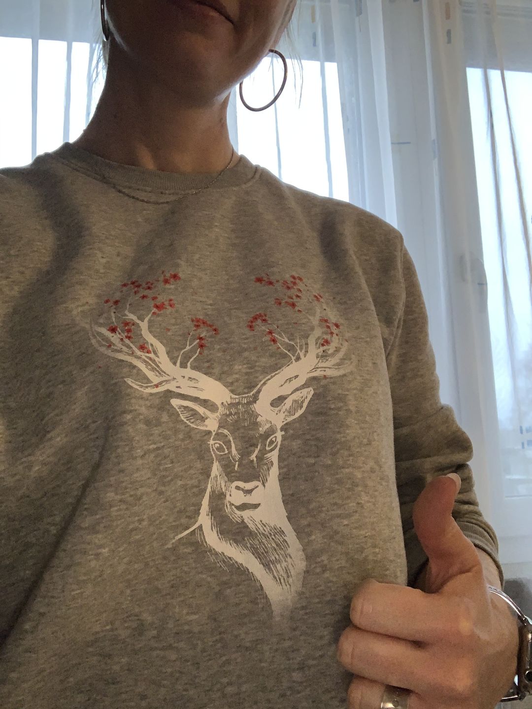 Customer photo review of HIRSCH BLÜTEN - Bio Unisex Sweatshirt
