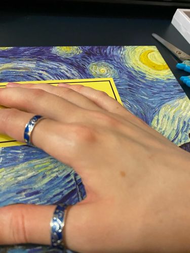 Customer photo review of Van Gogh The Starry Night Couple Rings
