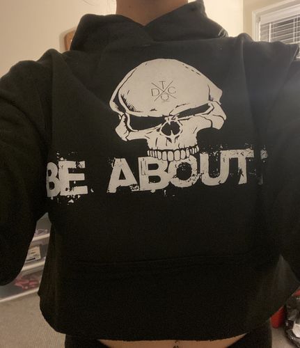 Customer photo review of 7- About It Crop Hoodie