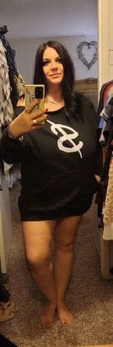 Customer photo review of #Trouble Wide Neck Hoodie - 019