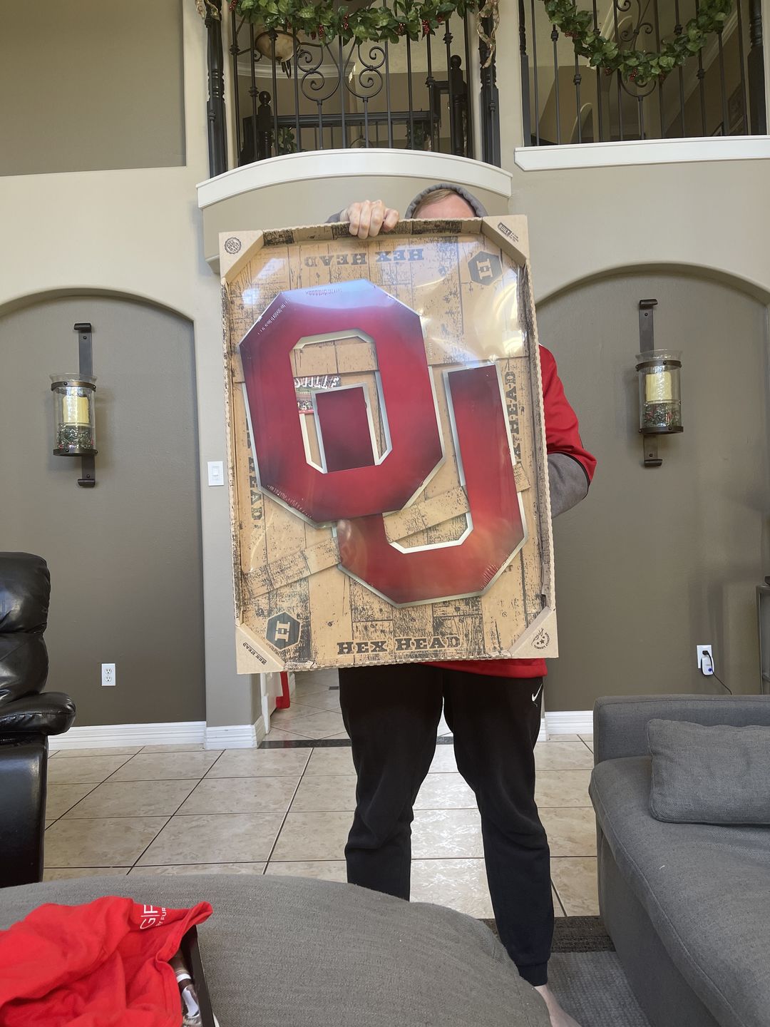 Customer photo review of University of Oklahoma Sooners "OU" Vintage 3D Metal Artwork
