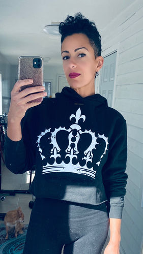 Customer photo review of 126- Bow Down Crop Hoodie